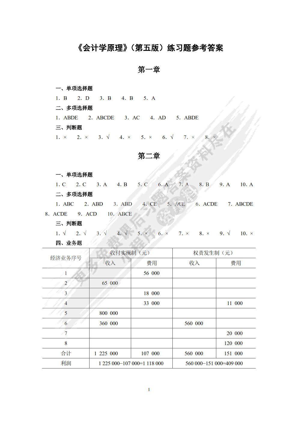 会计学原理 第五版 