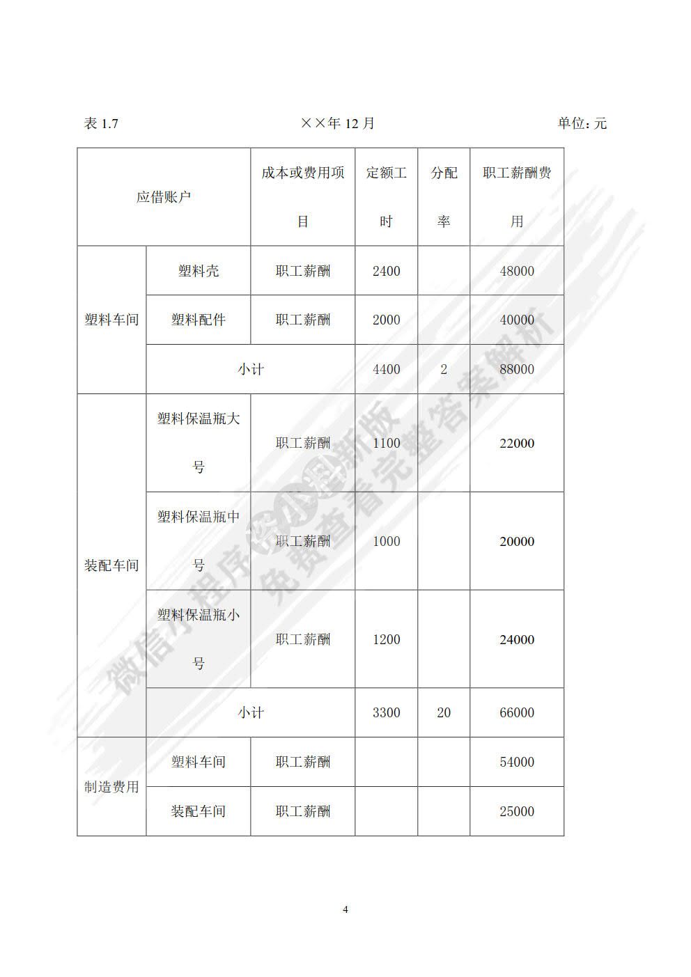 成本会计案例与实训（第六版）