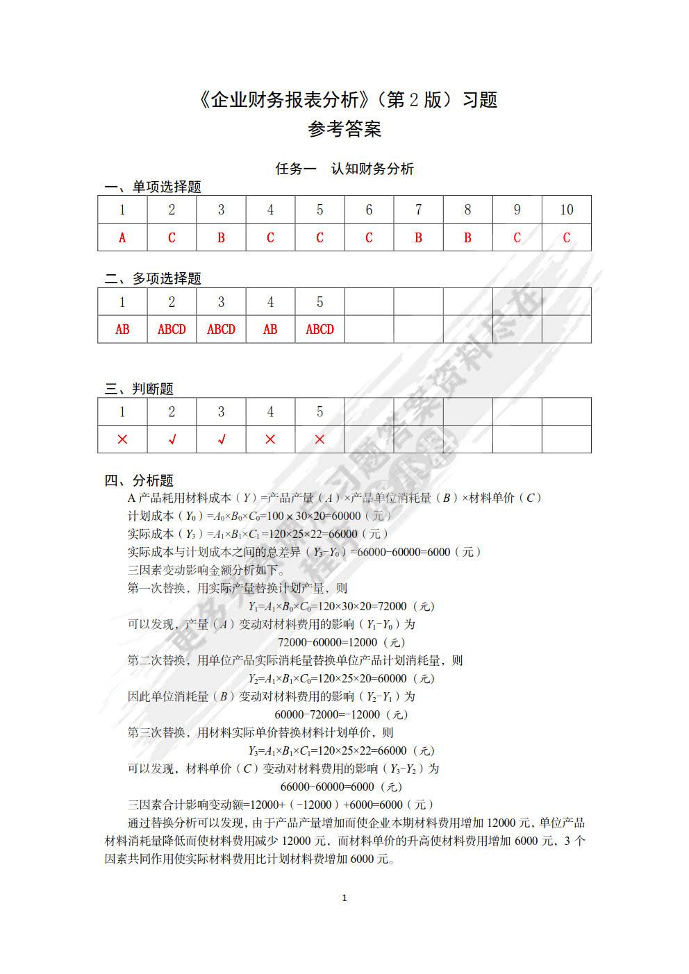 企业财务报表分析（微课版 第2版）