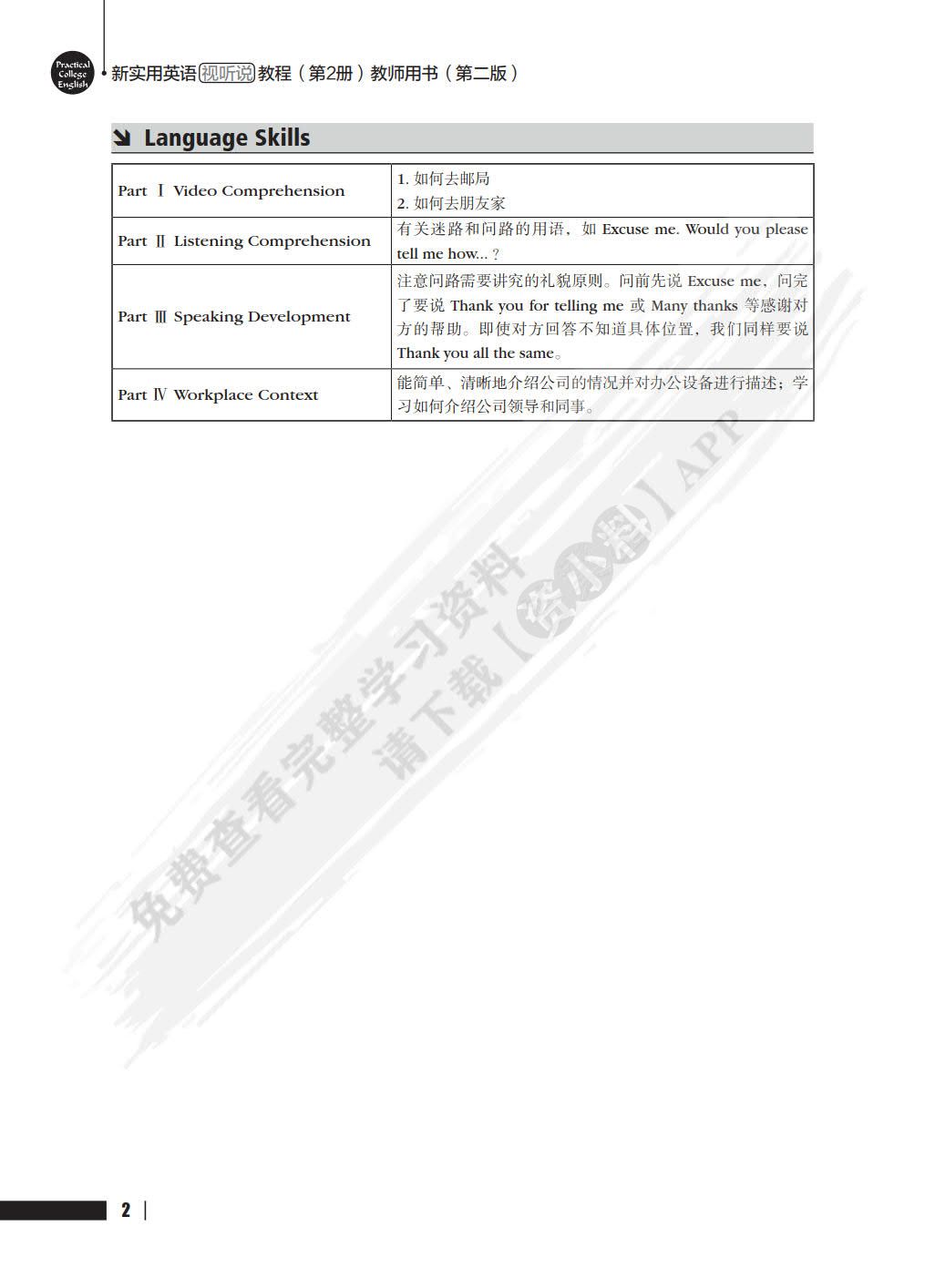 新实用英语视听说教程（第2册）（第二版）