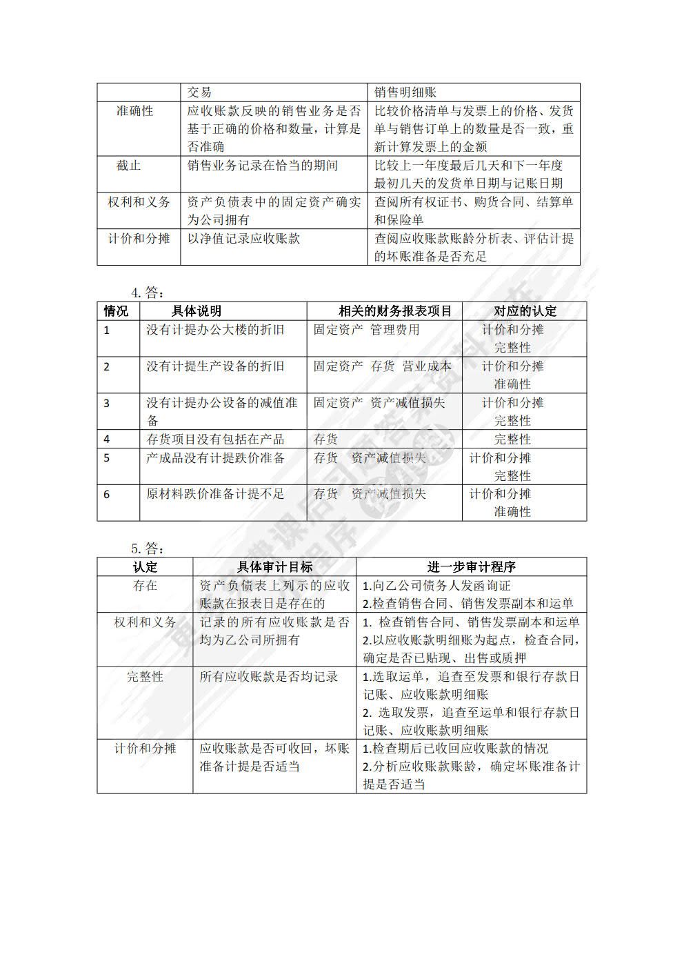 审计基础与实务（第七版）习题集