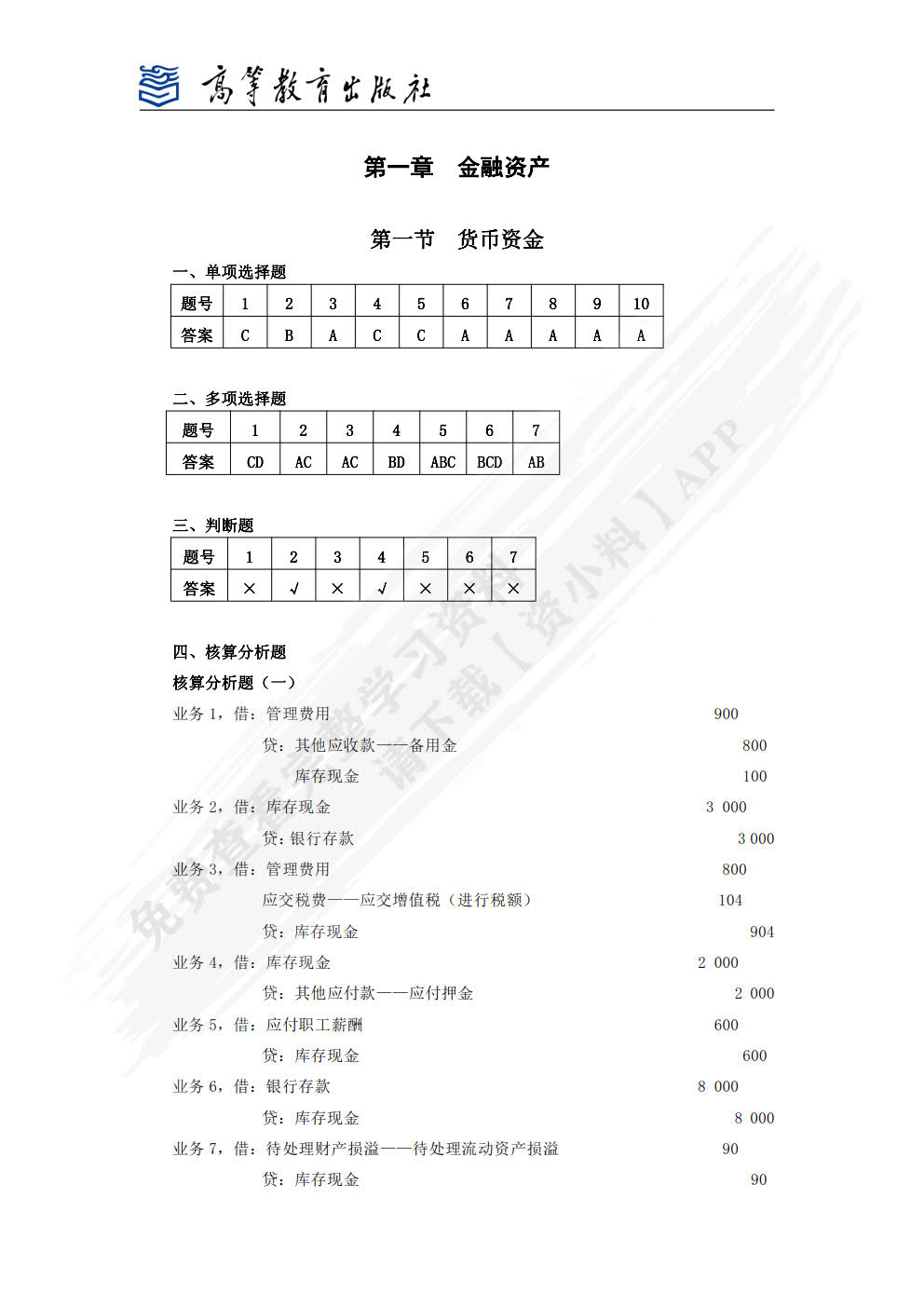 财务会计实务学习指导、习题与项目实训（第六版）