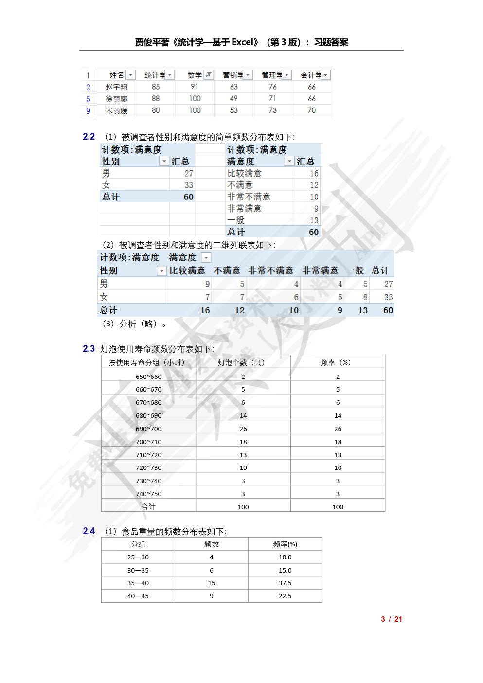 统计学——基于Excel（第3版）（21世纪统计学系列教材）