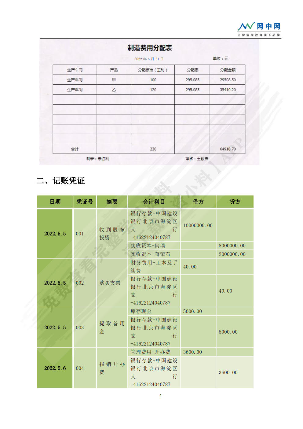 精编基础会计综合模拟实训: 手工全盘账