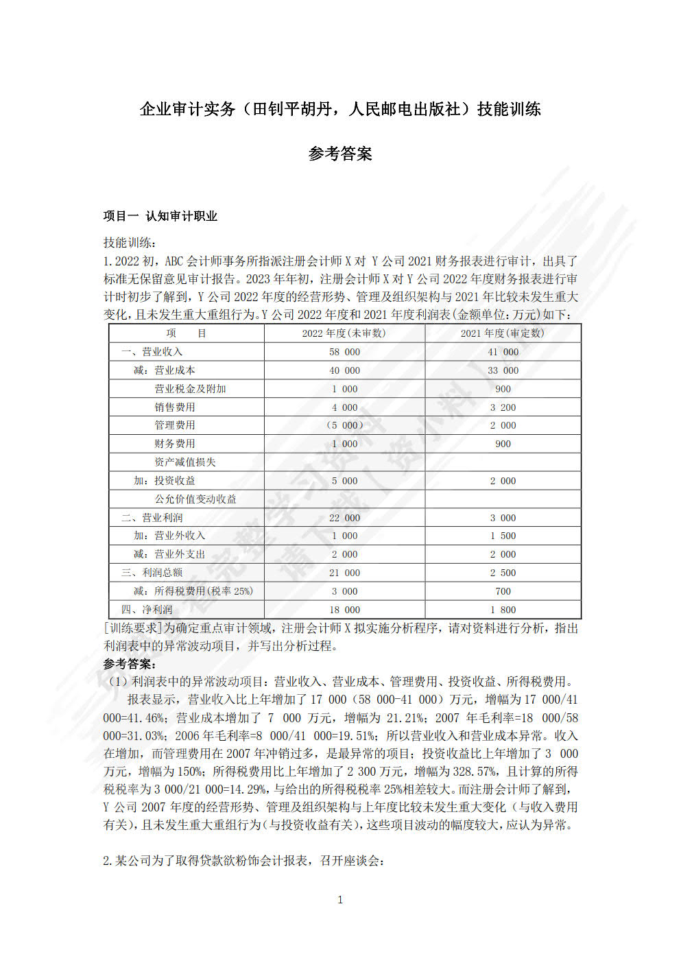 企业审计实务（微课版）