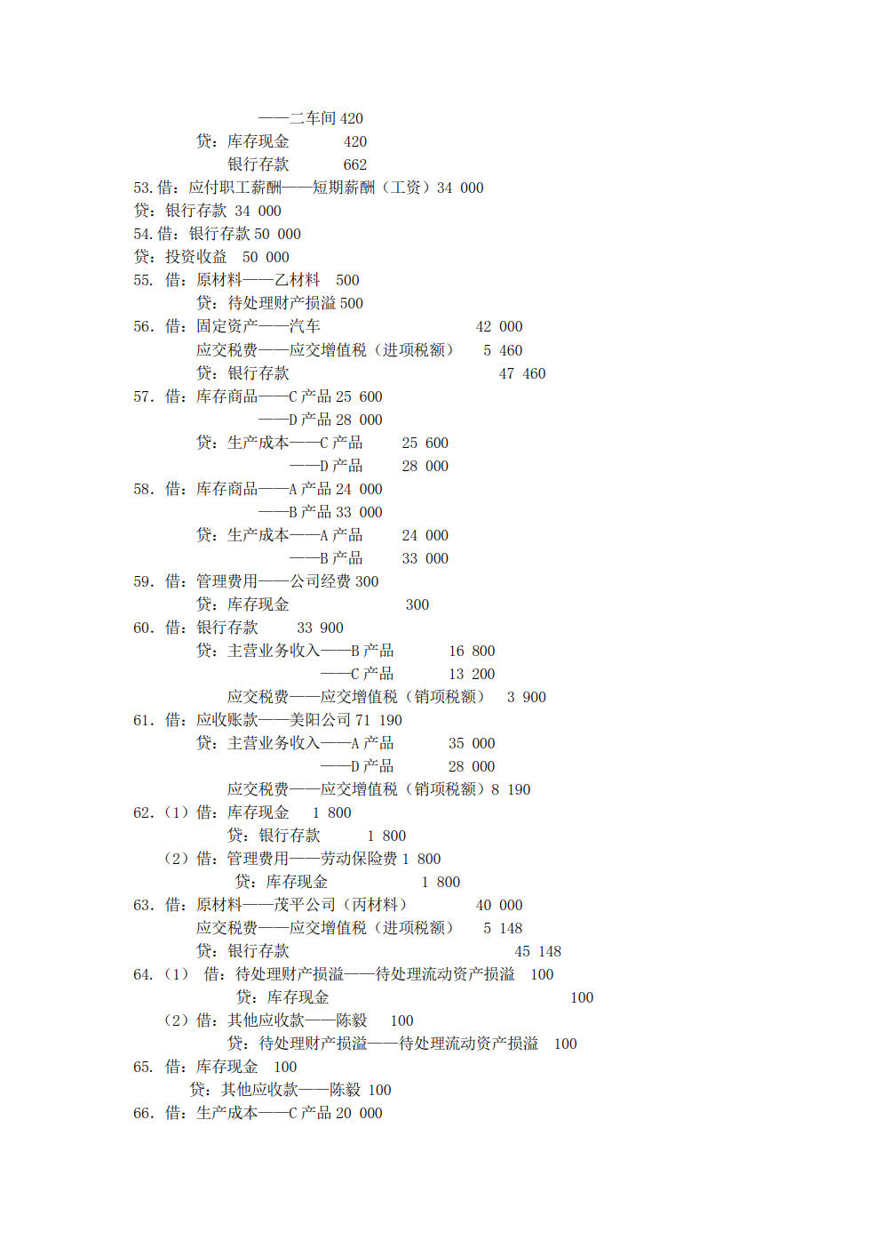 基础会计综合模拟实训