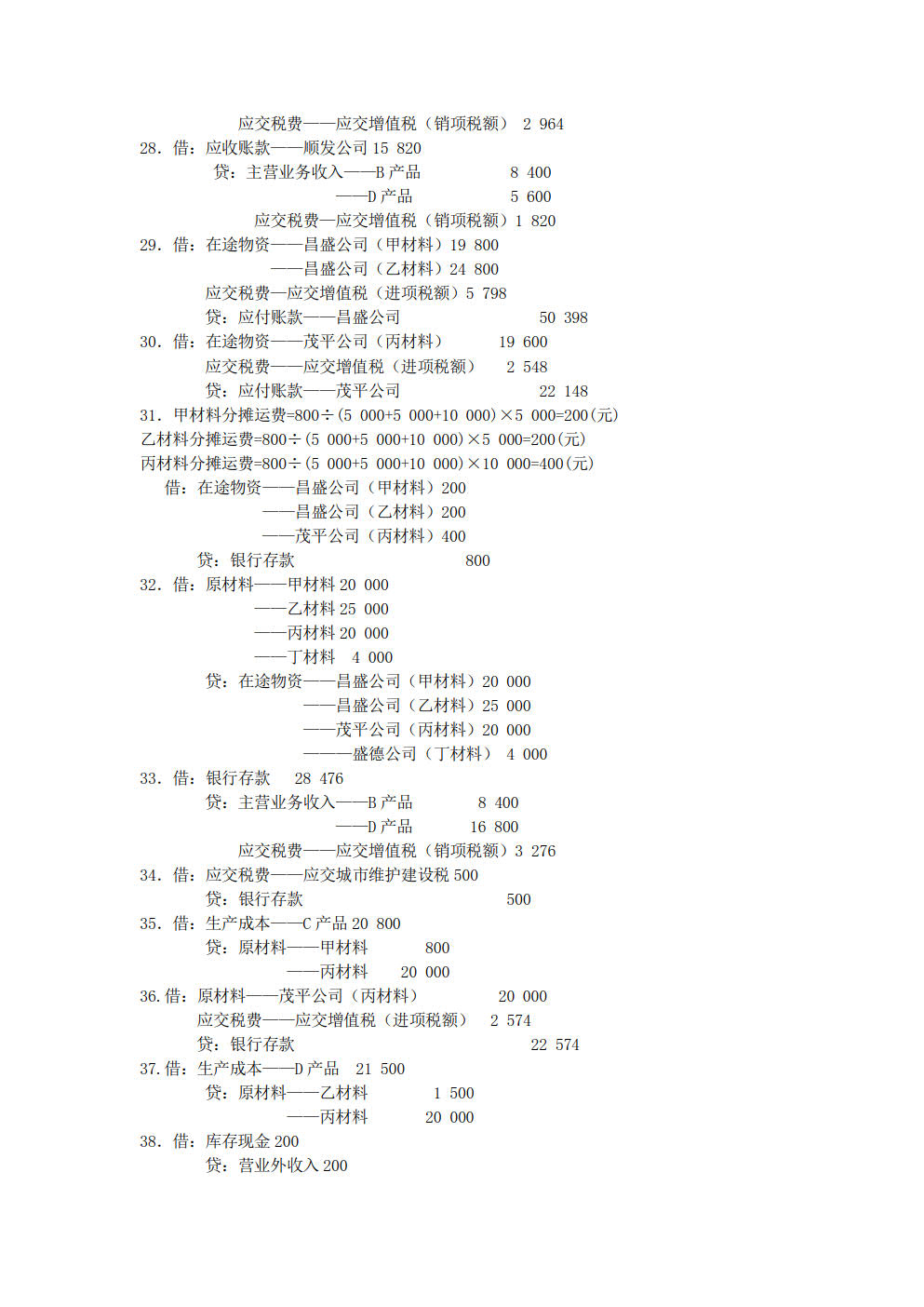 基础会计综合模拟实训