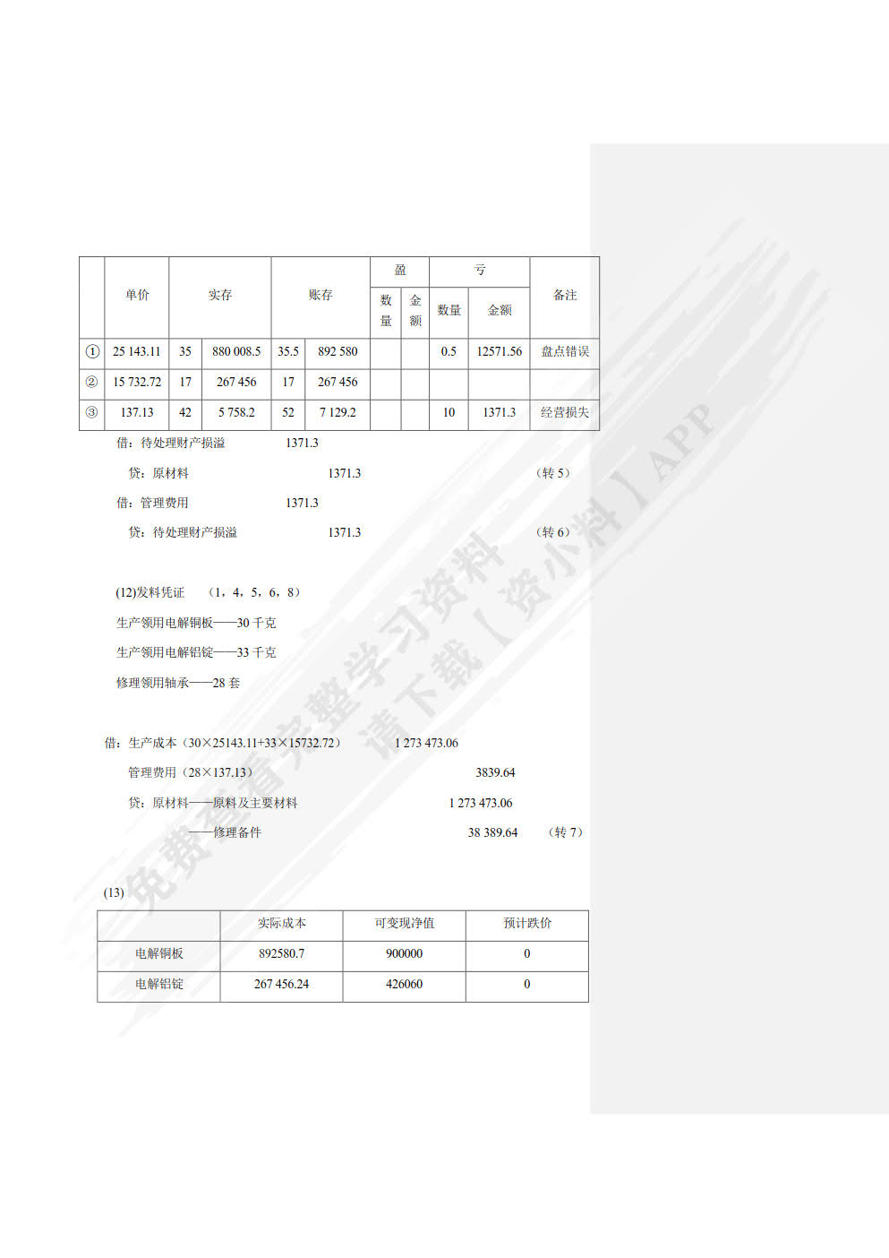 财务会计实训教程（第三版）