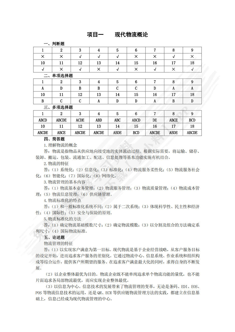 现代物流管理基础