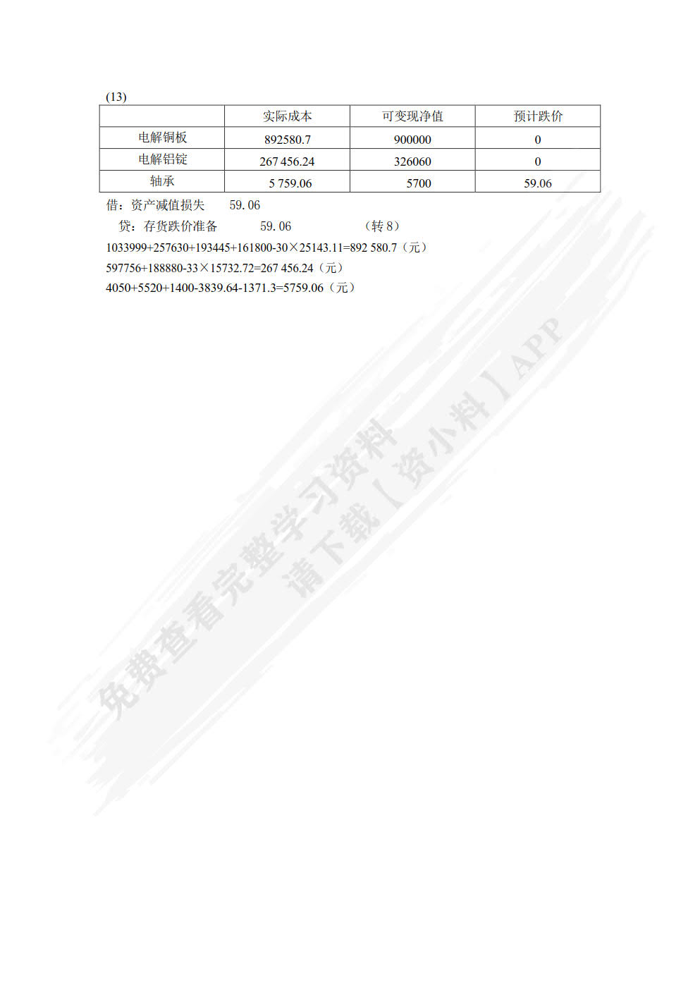 财务会计实训教程（第六版）
