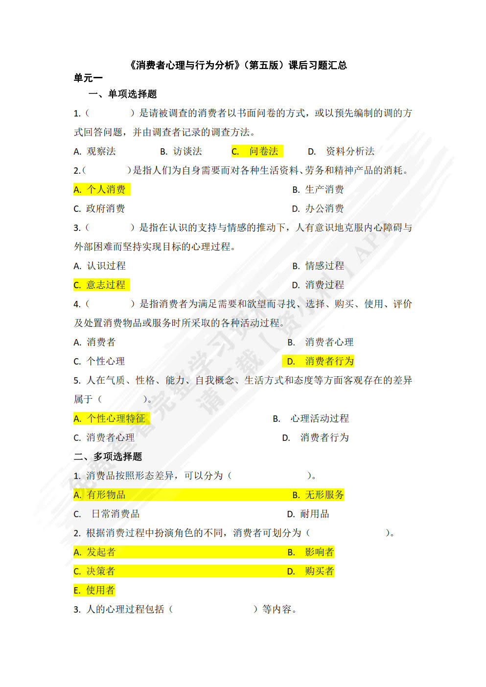 消费者心理与行为分析（第五版）