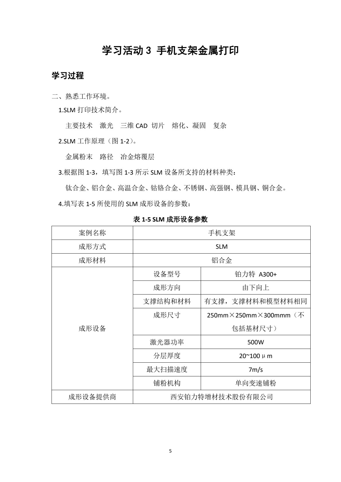 工业产品金属3D打印（SLM）