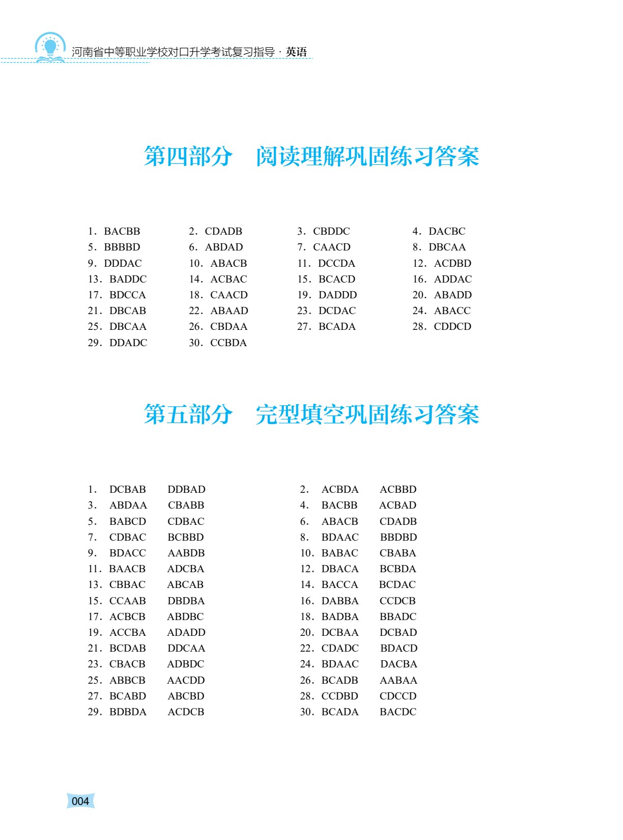 河南省中等职业学校对口升学考试复习指导&middot;英语