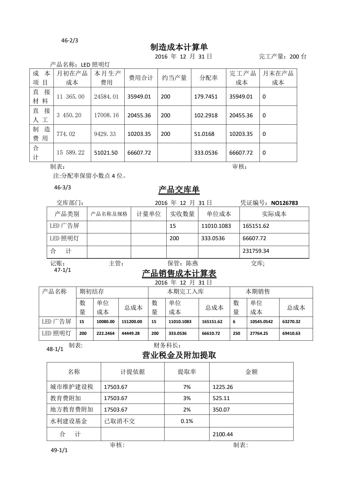 小企业会计综合实训