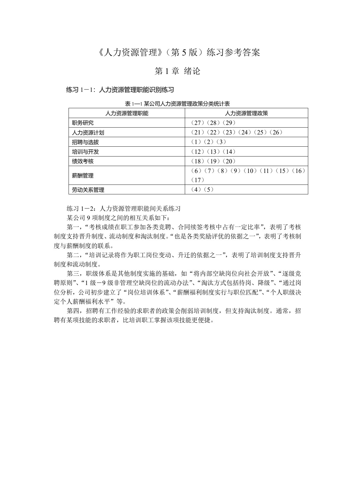 人力资源管理（第五版）