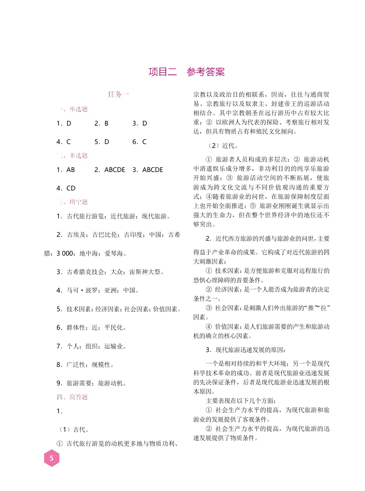湖南省中职生对口招生考试专业课复习指导：旅游类[全五册]（双色）（含微课）