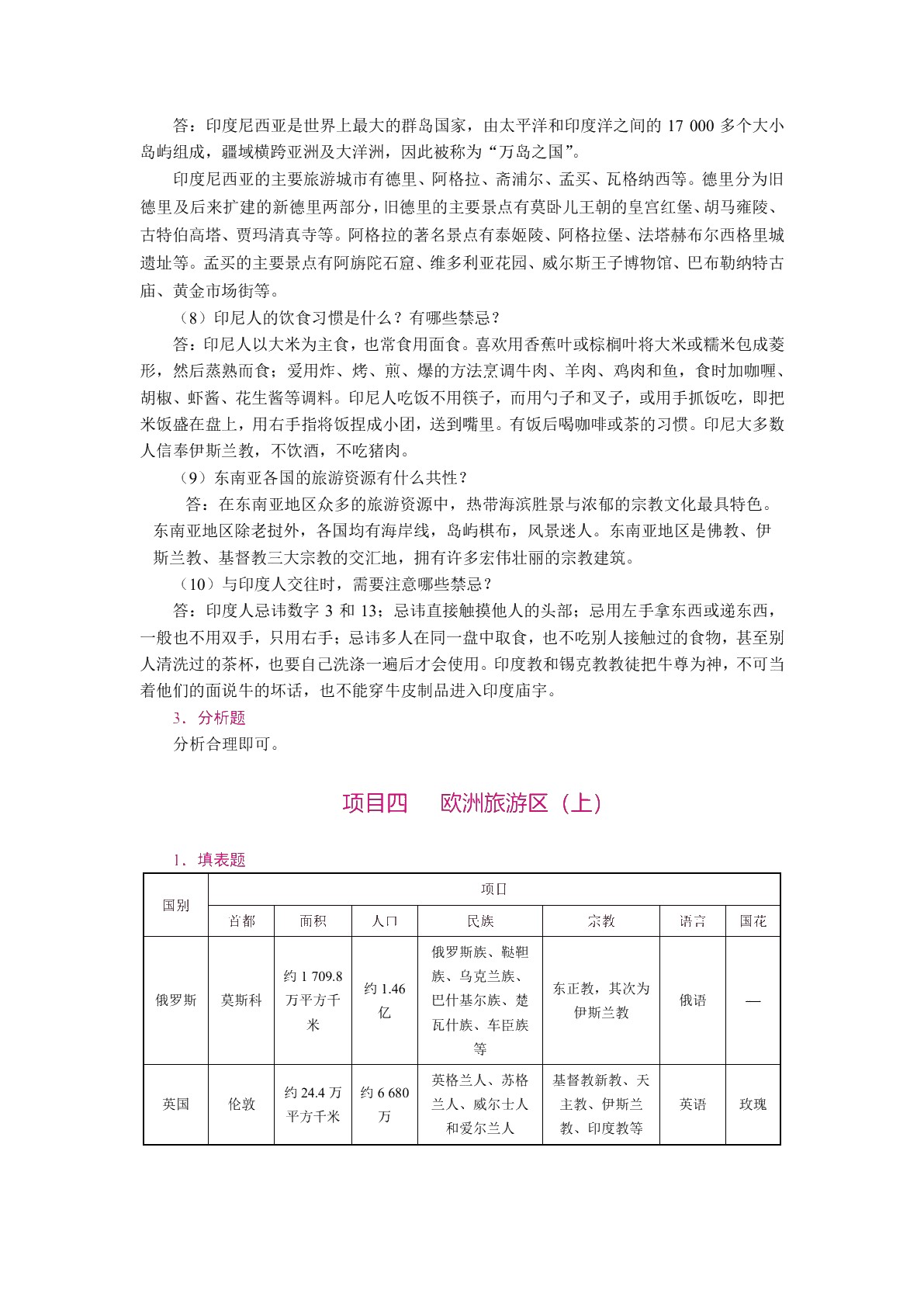 旅游客源地与目的地概况（双色）（含微课）