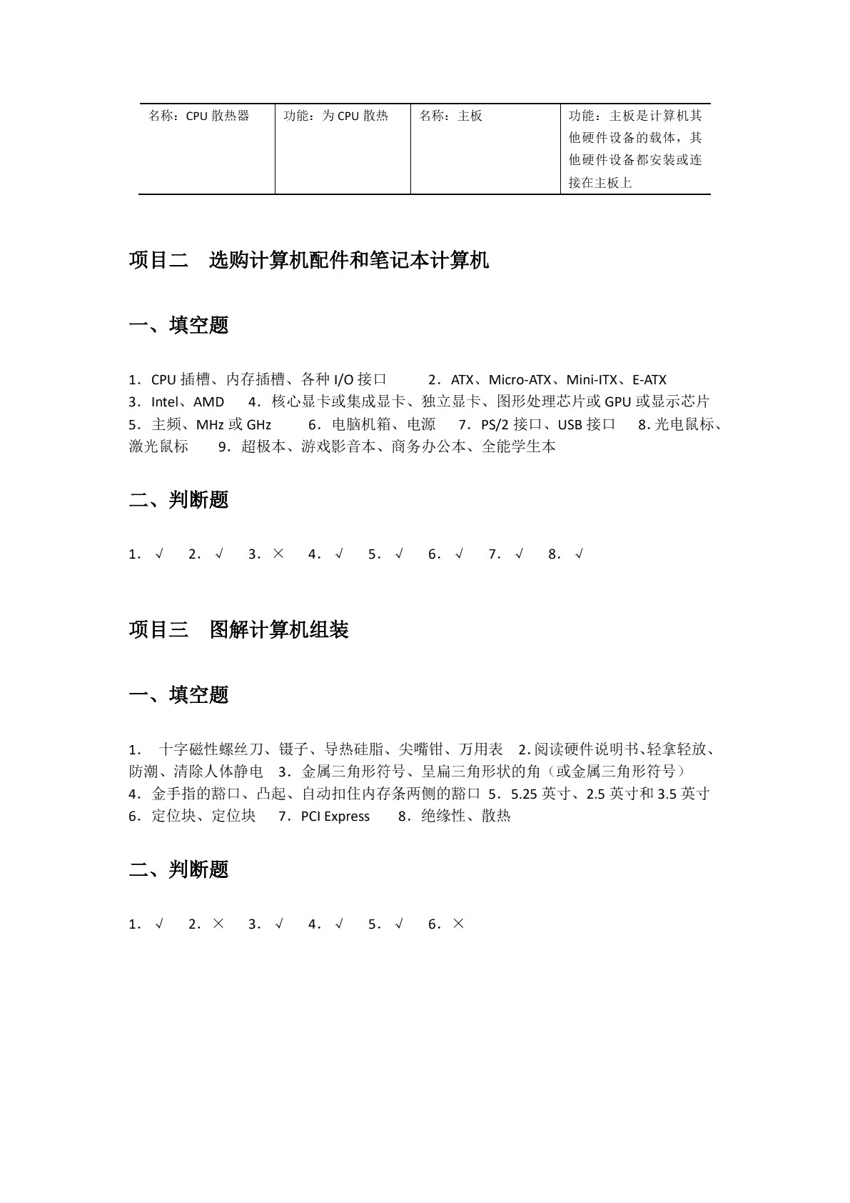 计算机组装与维护项目教程（双色）
