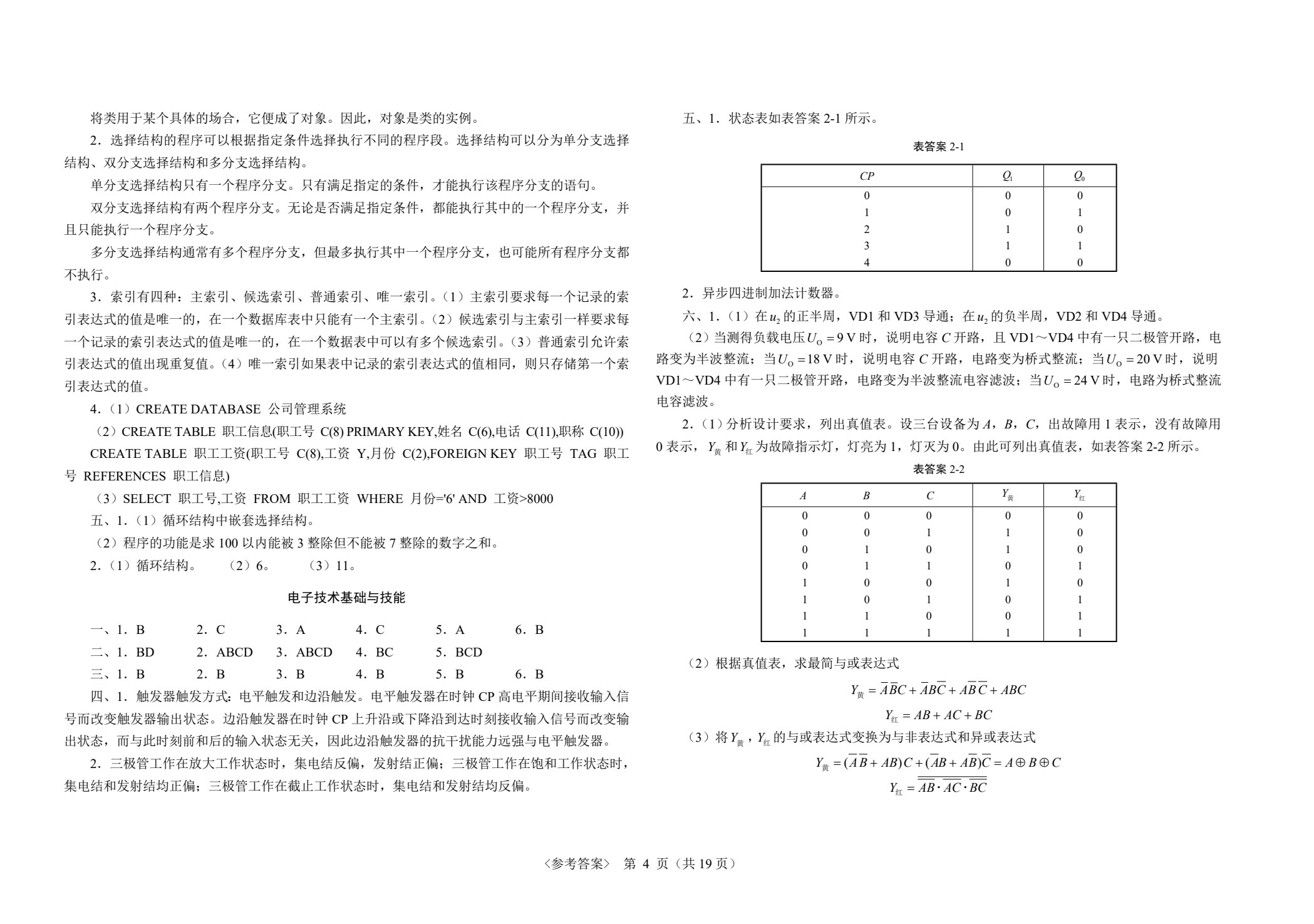 最新中职生对口升学考试模拟试卷：信息技术类专业基础