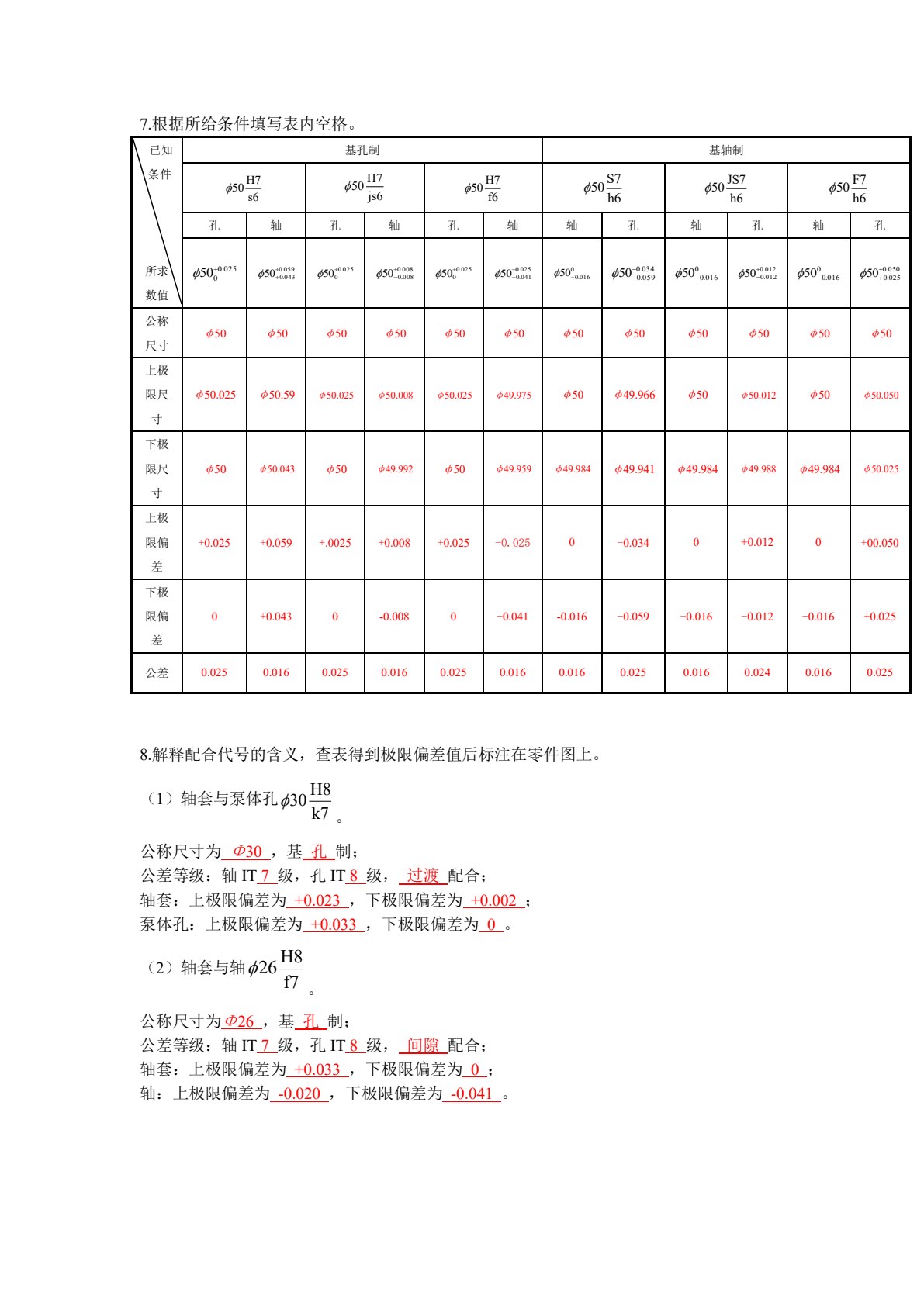 机械制图习题集（机械专业）（第八版）