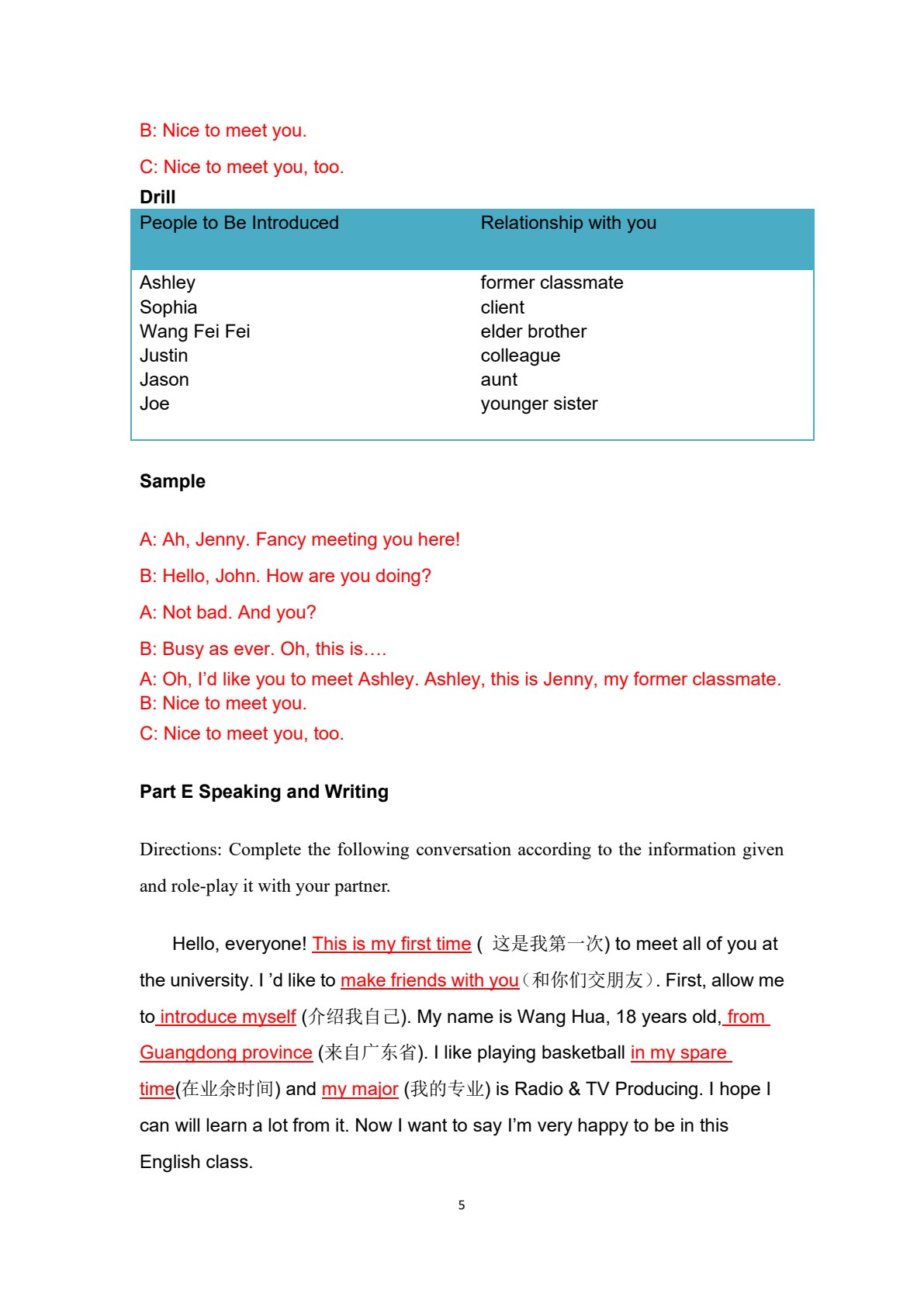 应用型大学英语口语教程1