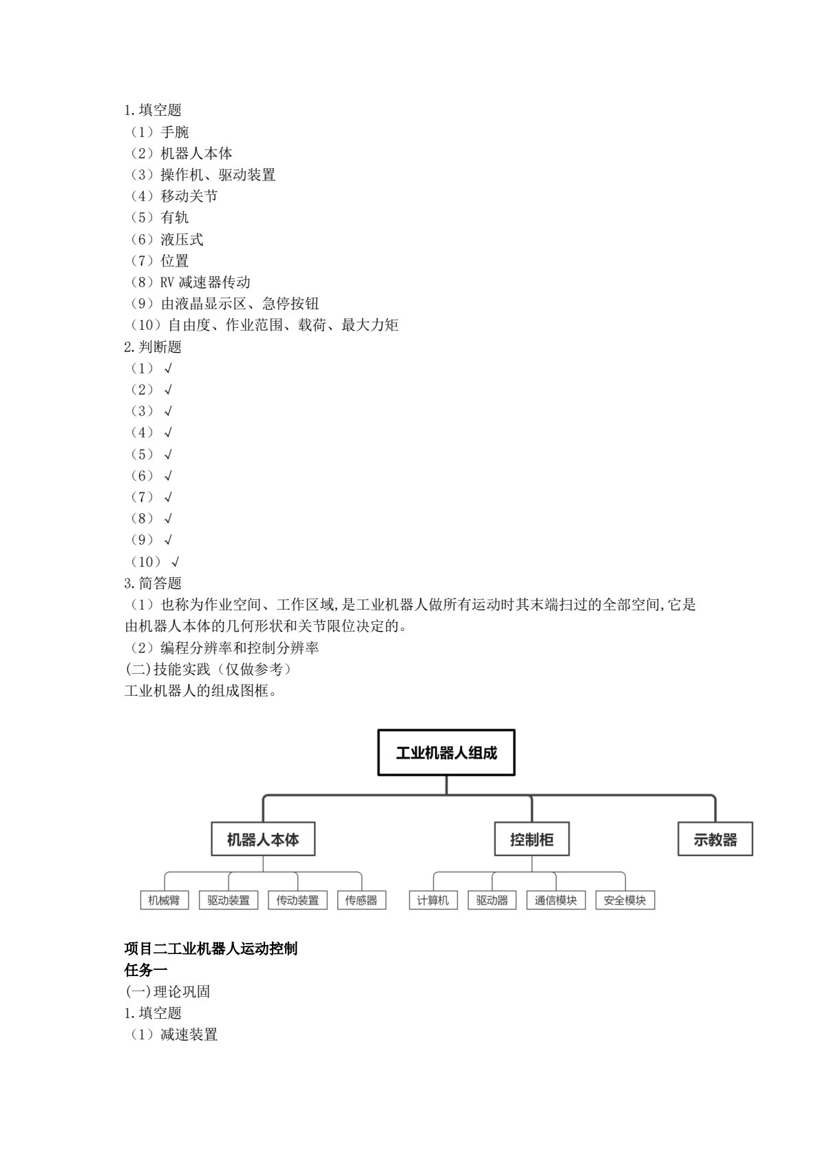 机器人技术基础及应用