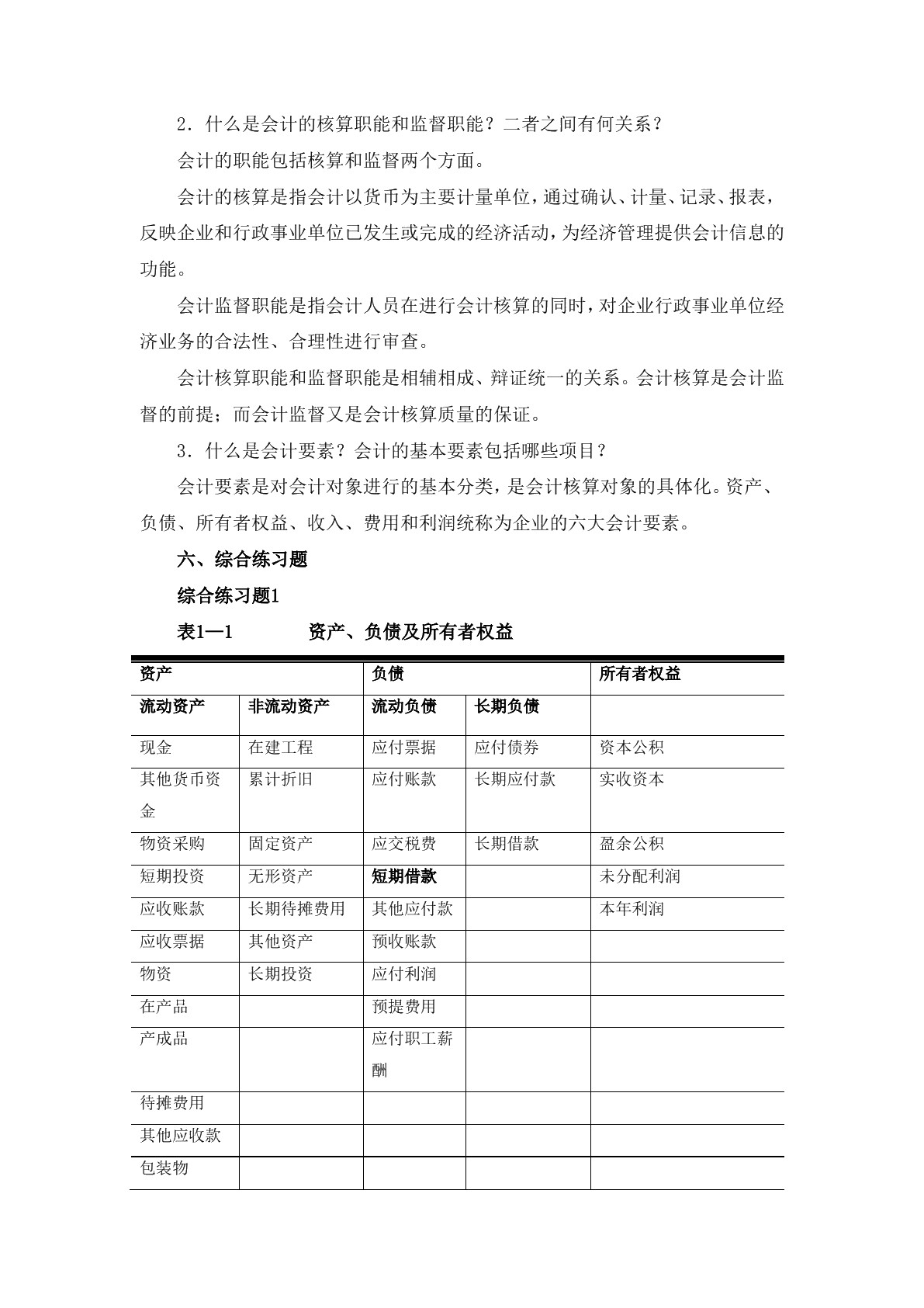 市场营销财务基础（第二版）习题册