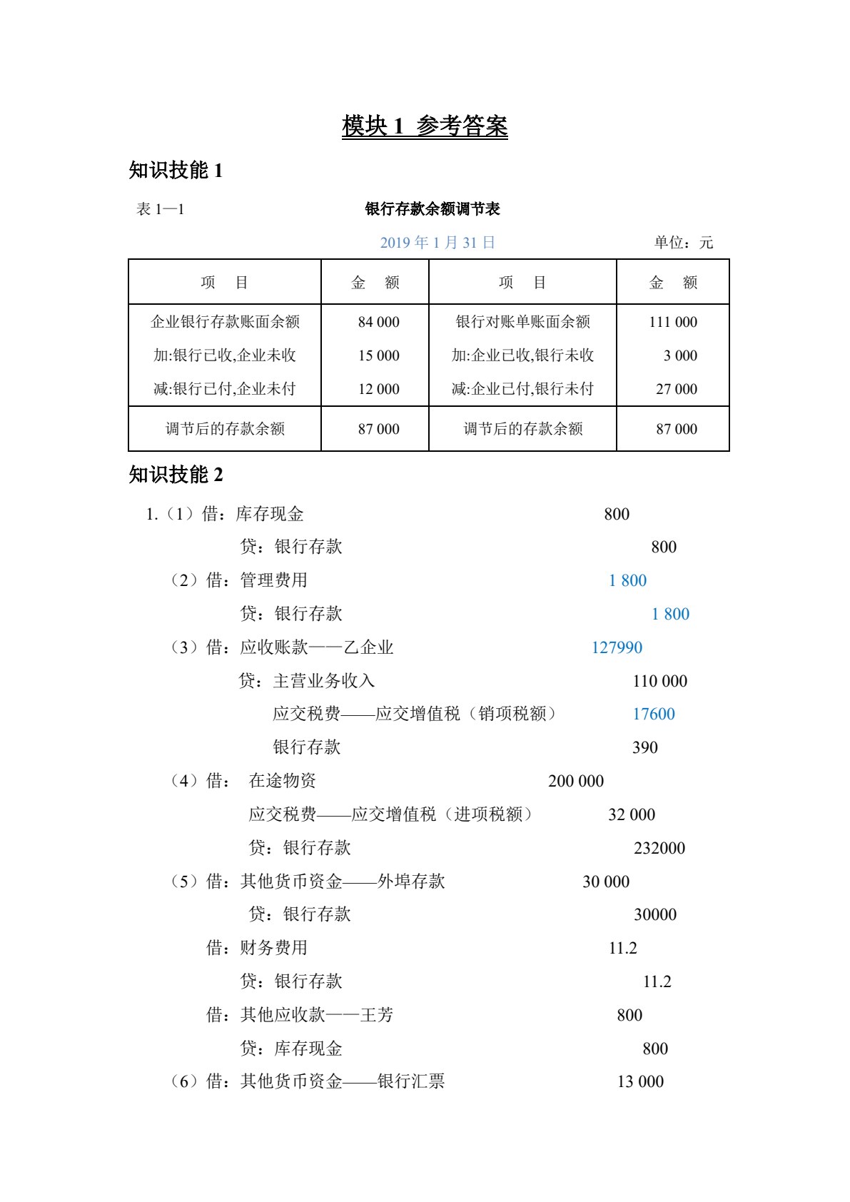 财务会计分岗核算实训（第三版）