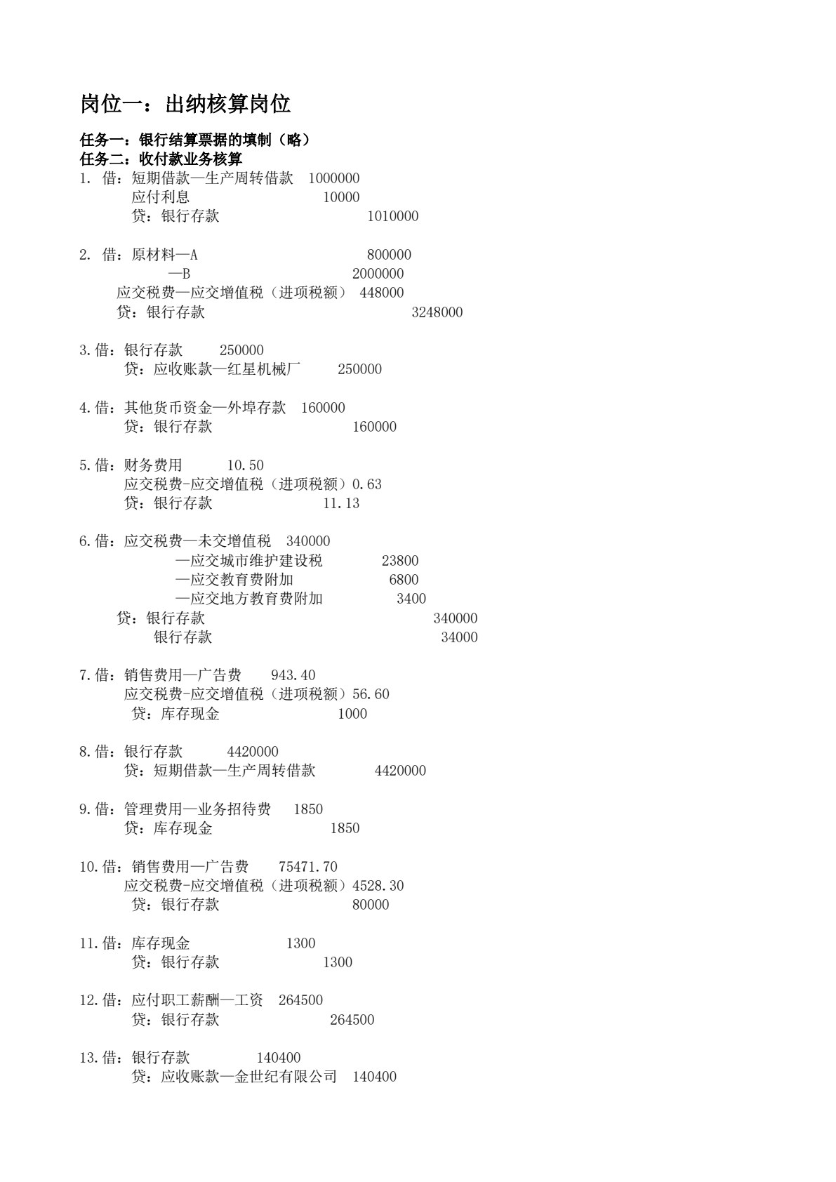 会计岗位综合实训(第二版)