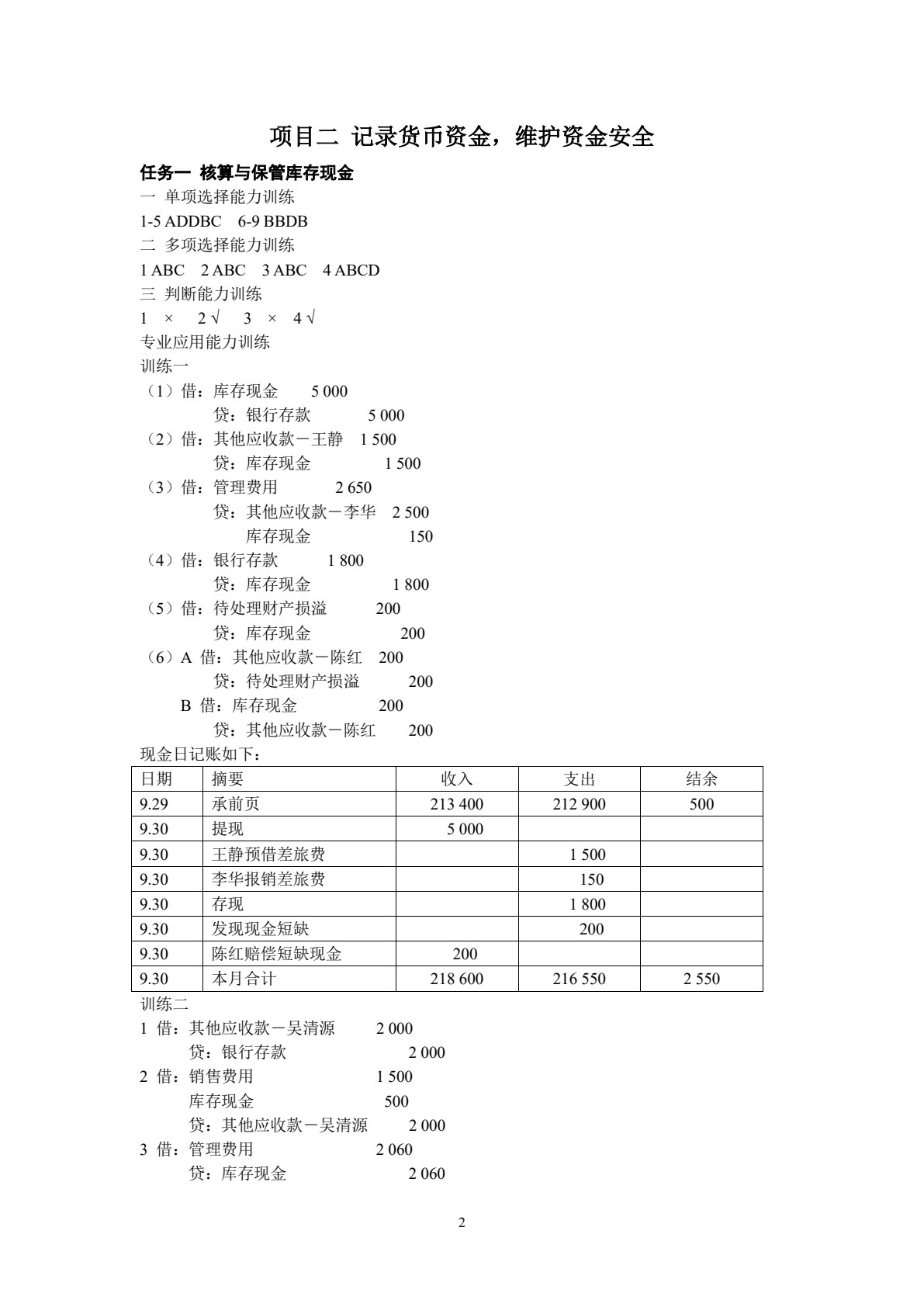 企业财务会计职业能力训练（第三版）