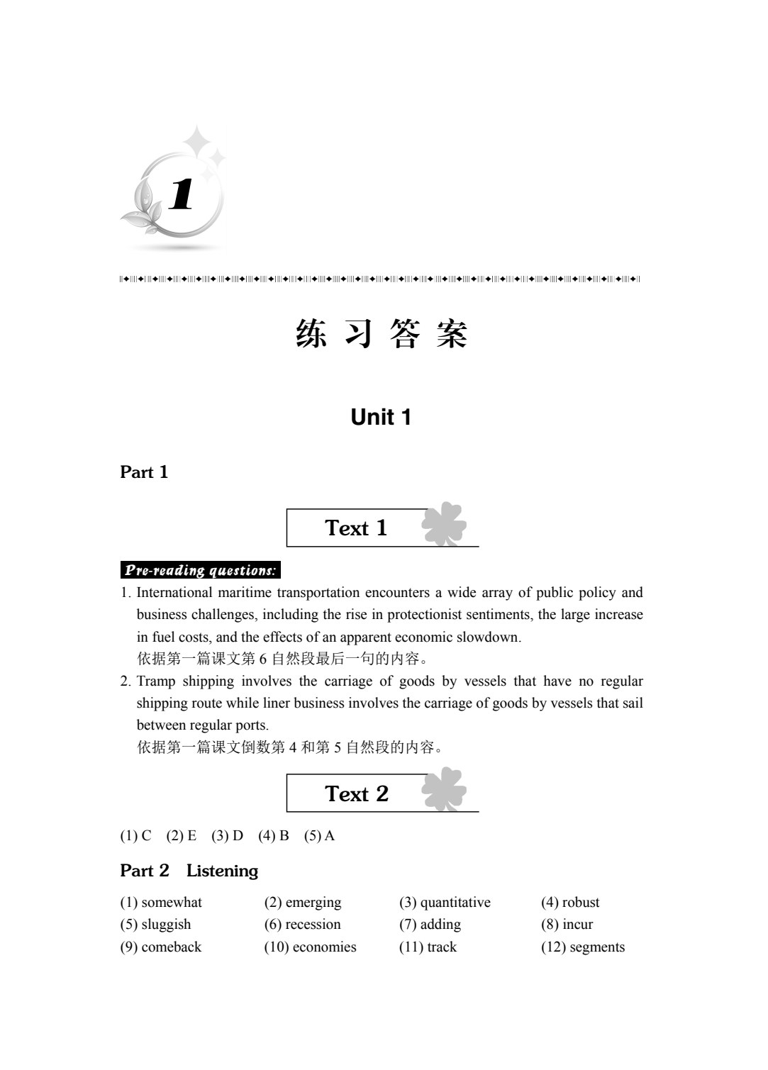 国际航运专业英语（第二版）